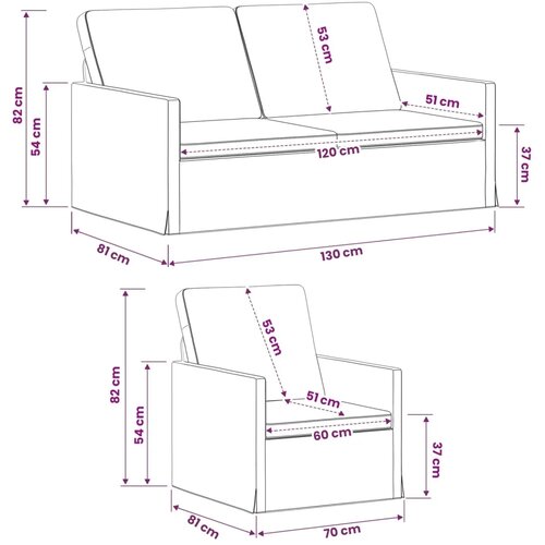 Set sofe 2 pcs Tamnosiva Tkanina - Tamnosiva 1-sjedalo + 2-sjedalo (120 cm) Slike