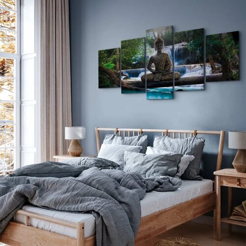  Slika - Buddha and waterfall 100x50 Na talijanskom platnu Cene