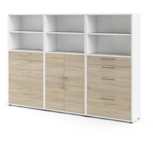 Tvilum Bijela/u prirodnoj boji modularna biblioteka u dekoru hrasta 268x189 cm Prima – Cijene