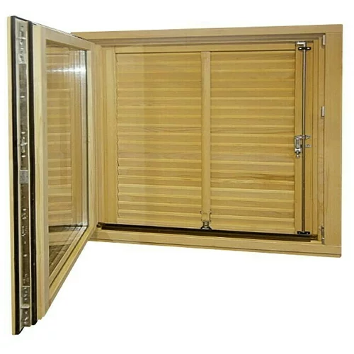 Drveni prozor s pomičnom griljom, bez kvake (Š x V: 80 x 60 cm, DIN lijevo, Natur)