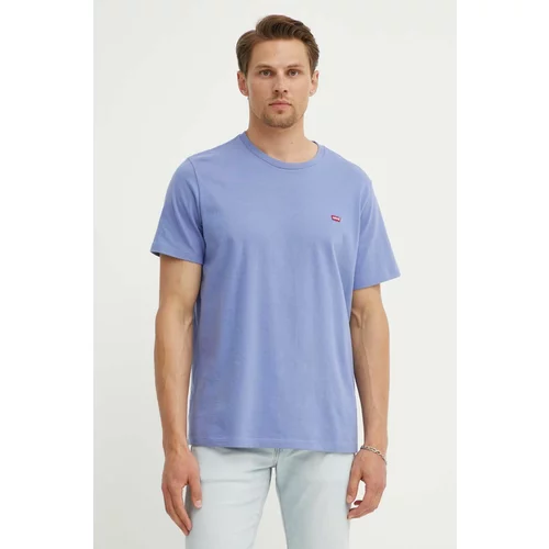 Levi's Bombažna kratka majica moški, vijolična barva