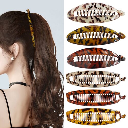 INF Vintage banana sponka za lase 6 kos &ndash; velika večbarvna leopard vzorec, (5000327302) Cene