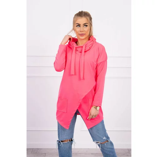 Kesi Tunic with envelope front Oversize pink neon
