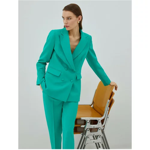 Koton Double Breasted Buttoned Blazer Jacket with Flap Pocket Detailed