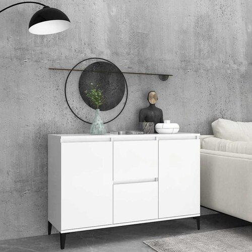  Komoda bijela 102 x 35 x 70 cm od konstruiranog drva Cene