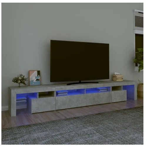  TV omarica z LED lučkami betonsko siva 260x36,5x40 cm