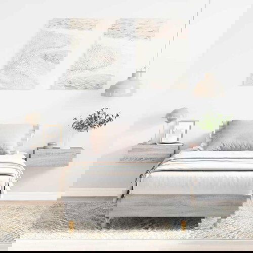 VidaXL Okvir kreveta bez madraca siva sonoma 100x200 cm Slike