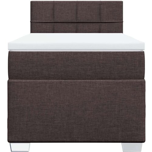 VidaXL Krevet s oprugama i madracem tamnosmeđi 90 x 200 cm od tkanine Slike