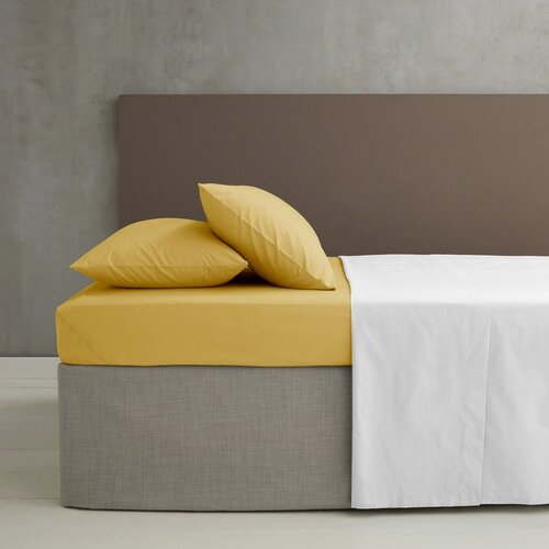 Catherine Lansfield Žuta plahta s gumom od perkala 90x190 cm Easy Iron Percale &amp;ndash; Slike