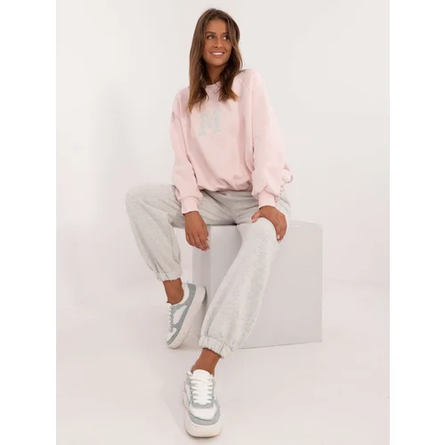 Fashion Hunters Light pink oversize tracksuit