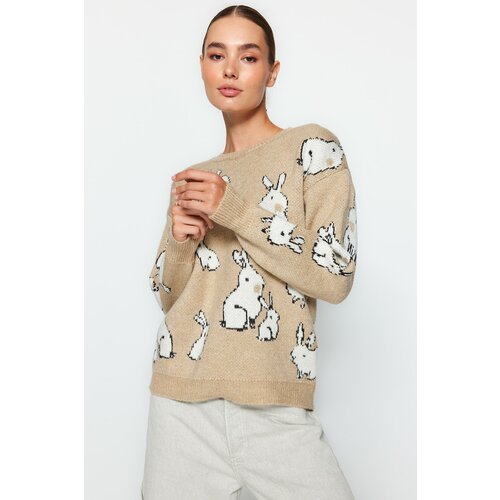 Trendyol Sweater - Brown - Regular fit Cene