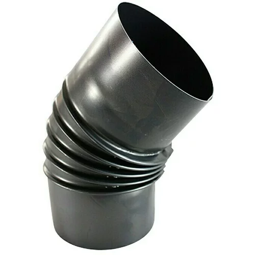  Dimovodno koljeno za peć (Promjer: 120 mm, Kut luka: 45 °, Debljina stijenke: 0,6 mm, Crne boje)
