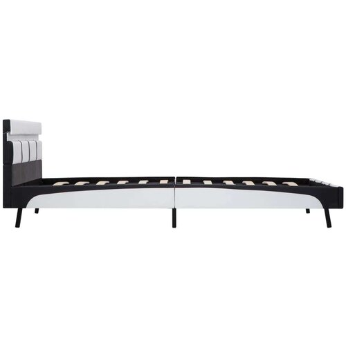  Posteljni okvir LED belo umetno usnje 140x200 cm Slike