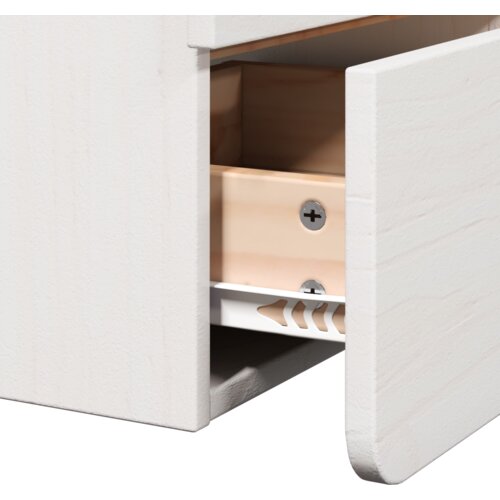 VidaXL Noćni ormarić 2 pcs Bijela 39 x 34 x 33 cm Čvrsta borova drva Slike