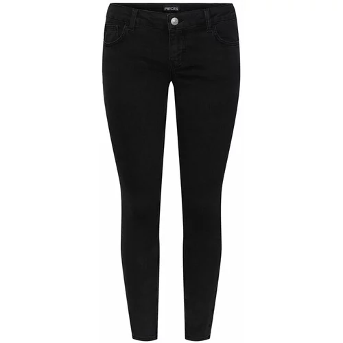 Pieces Jeans hlače 17144586 Črna Skinny Fit
