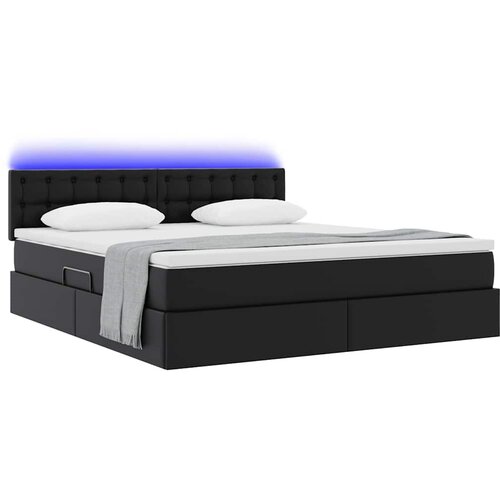  s prostorom za pohranu s LED-om Crna 160 x 200 cm Slike