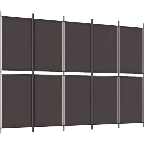  pregrada s 5 panela smeđa 250x180 cm od tkanine Slike