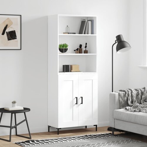  The Living Store Visoka omara bela 69,5x34x180 cm inženirski les - Visoka Omarica, (21440957) Slike