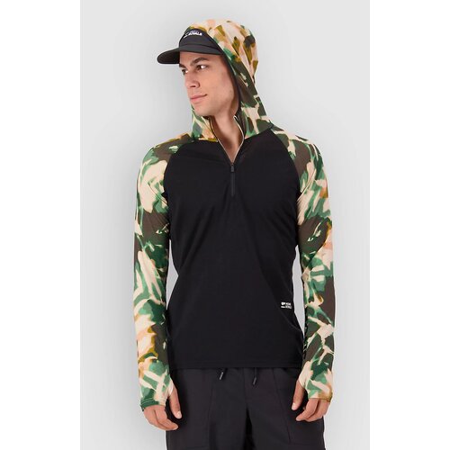Mons Royale Temple Merino Long Sleeve Hood Funkcijska srajca bush camo / black Slike