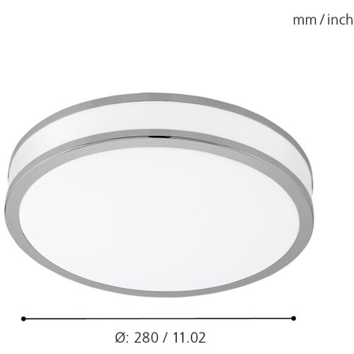 Eglo palermo 2 plafonjera/1, led, 18w, 2000lm, prečnik 280,hrom/bela Slike
