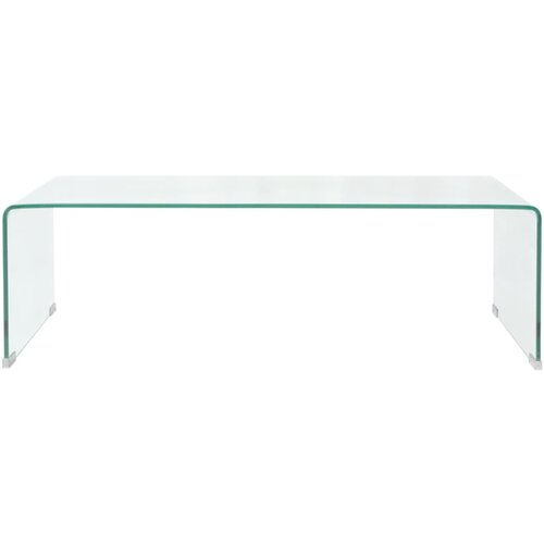 Maison Chic Klubska mizica - kavna mizica - Nizka mizica iz kaljenega stekla 98x45x30 cm prozorna, (21755043) Cene
