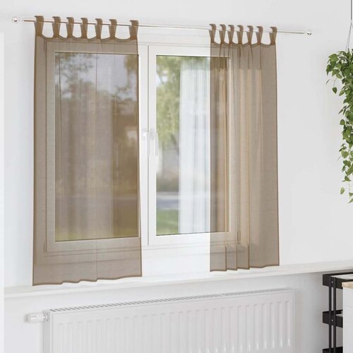 Voile zavjese s petljama 2 kom svijetlosmeđe 140x175 cm Cijene