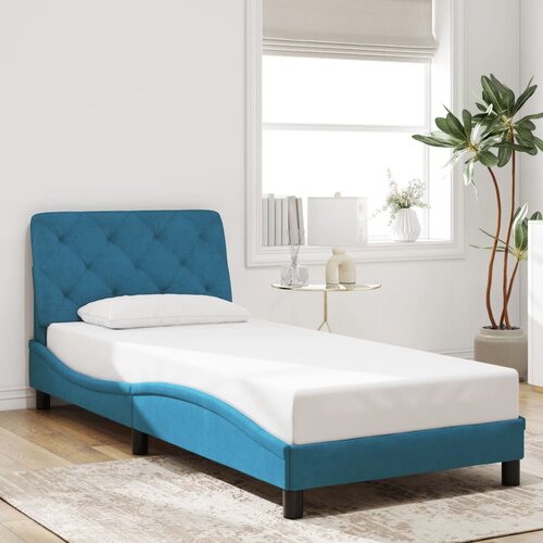 VidaXL Okvir kreveta s uzglavljem plavi 80 x 200 cm bar&amp;scaron;unasti Slike