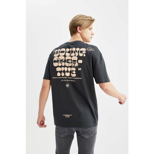 Defacto Comfort Fit Crew Neck Printed T-Shirt Cene