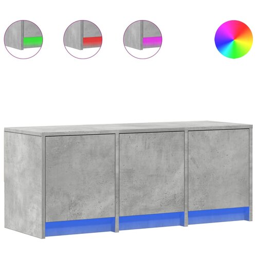 Maison Chic TV omarica - TV stojalo - Televizijska omarica z LED betonsko siva 97x34x40 cm inženirski les, (21702258) Cene