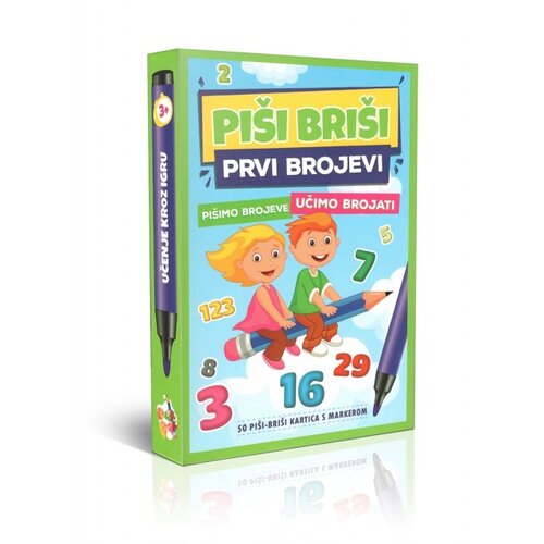 Odeon kids Edukativne karte pi&amp;scaron;i-bri&amp;scaron;i prvi brojevi+marker Slike