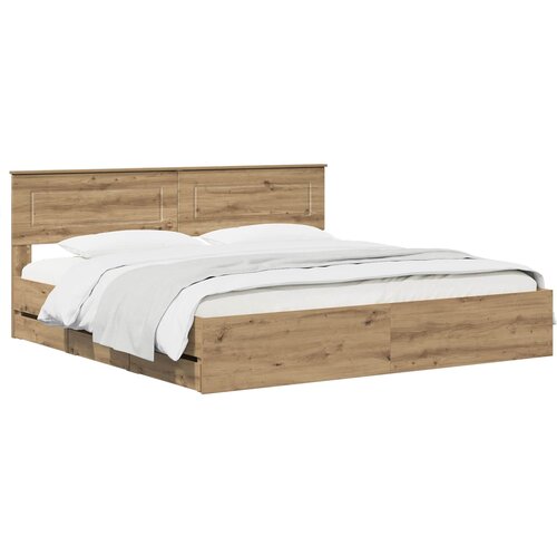  Bed Frame with Storage and Headboard Artisan Oak 180 x 200 cm Slike