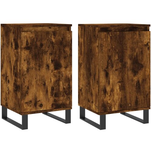 Maison Chic Komoda - Predalnik 2 kosa dimljeni hrast 40x35x70 cm inženirski les, (21721397) Cene