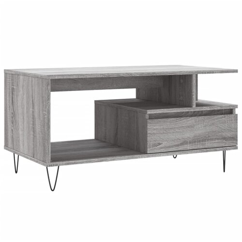 Maison Chic Klubska mizica - kavna mizica - Nizka mizica siva sonoma 90x49x45 cm inženirski les, (21752858) Cene