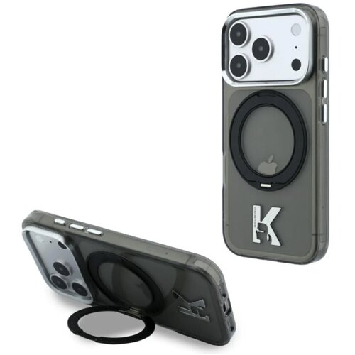  maska karl lagerfeld iml ring stand 360 kameo metal magsafe za iphone 17 pro max/ 18 pro max crna Slike