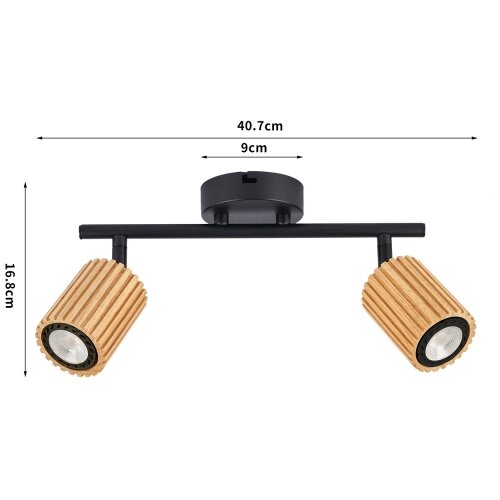  Brilagi - Spot svetlo MODERN WOOD 2xGU10/8W/230V drvo/crna Slike