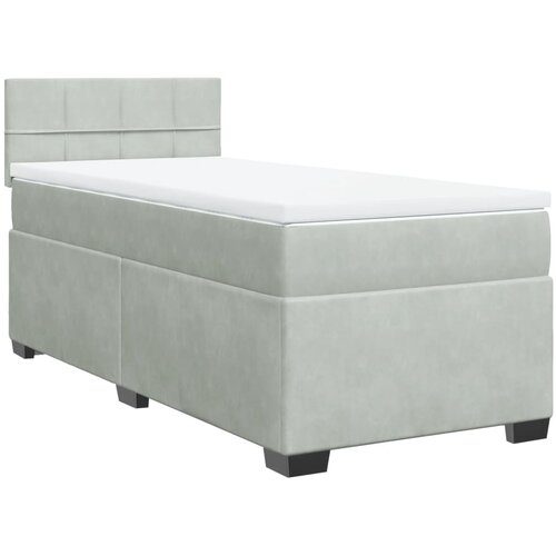 Maison Chic Box spring postelja - Vzmetna postelja z vzmetnico svetlo siva 80x200 cm žamet SL4119, (21906353) Cene