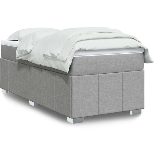 vidaXL Box spring postelja z vzmetnico svetlo siva 80x200 cm blago Cene