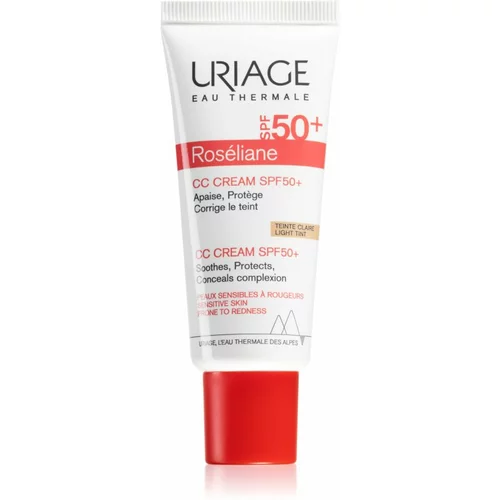 Uriage Roséliane CC Cream SPF 50+ CC krema proti rdečici na obrazu SPF 50+ odtenek Light Tint 40 ml