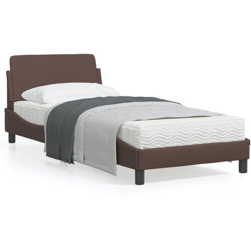 vidaXL Okvir za krevet s uzglavljem smeđi 90x200 cm od umjetne kože Cene
