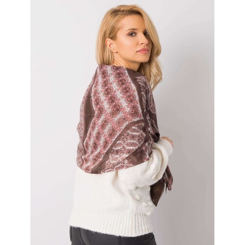 Fashion Hunters Brown and peach patterned shawl Slike