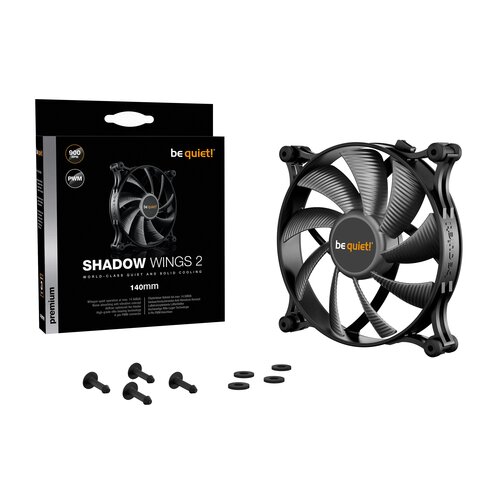 Be Quiet! shadow wings 2 (bl087) 140mm 4-pin pwm ventilator Slike