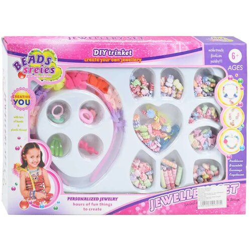 Magic Toys Beads Series: Set perli za izradu nakita s više od 200 perli u boji ispisanim slovima i trakom za gl Cene