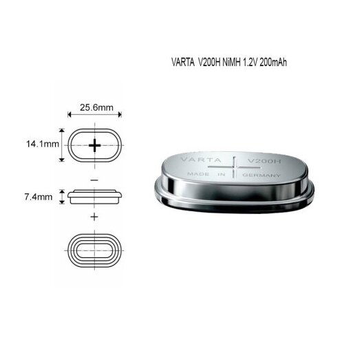 Varta v200h 1.2v 210mah nimh punjiva dugmasta baterija ( 5212 ) Slike