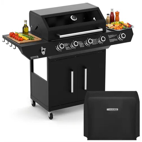 Kaminer Plinski ro&amp;scaron;tilj 4+1 17kW Varen Black 5.0 Slike