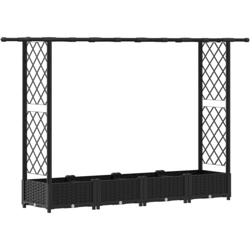 vidaXL Povišeni krevet s mrežom i krovom Crna 203 x 40 x 121 cm PP - Crna 203 x 40 x 123 cm s ravnim krovom (2 bočna mreža) Cene
