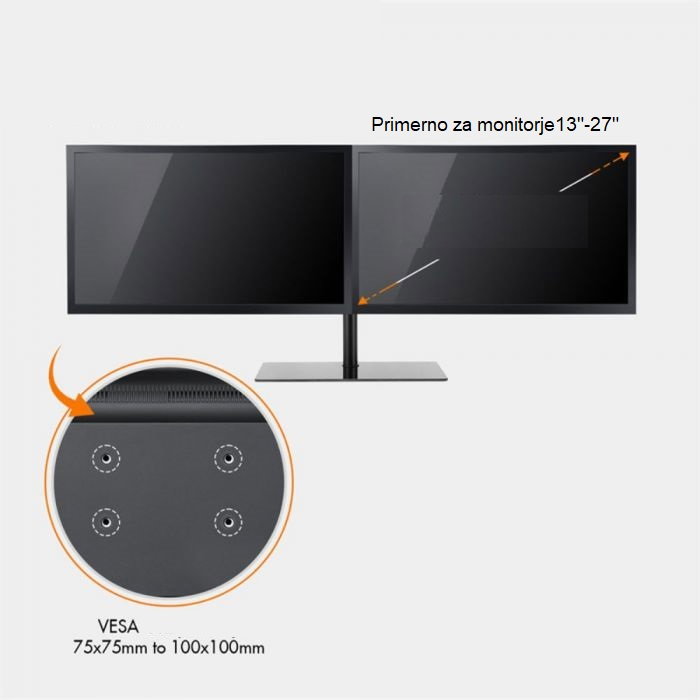 Vonhaus dvostruki stolni nosač do dijagonale 27 s staklenom podlogom Slike