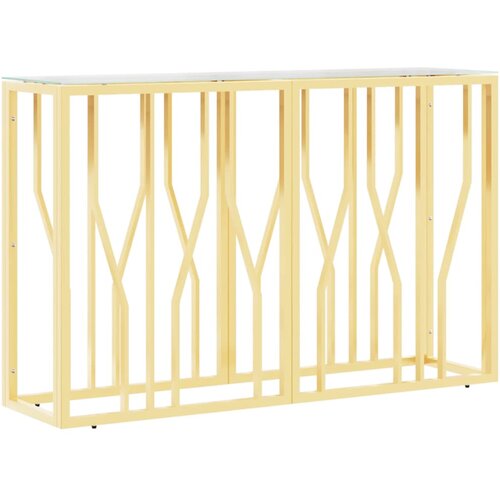 Maison Chic konzolna miza - miza ob steni 110x30x70 cm nerjaveče jeklo in steklo, (21786039) Slike