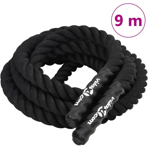VidaXL Bojna vrv črna 9 m 6,8 kg poliester Slike