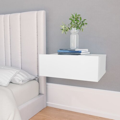 VidaXL Stenske nočne omarice 2 kosa bele 40x30x15 cm iverna plo&amp;scaron;ča Slike