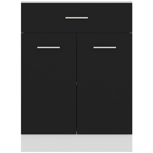 VidaXL Spodnja omarica s predalom črna 60x46x81,5 cm iverna plo&amp;scaron;ča, (20622959) Slike